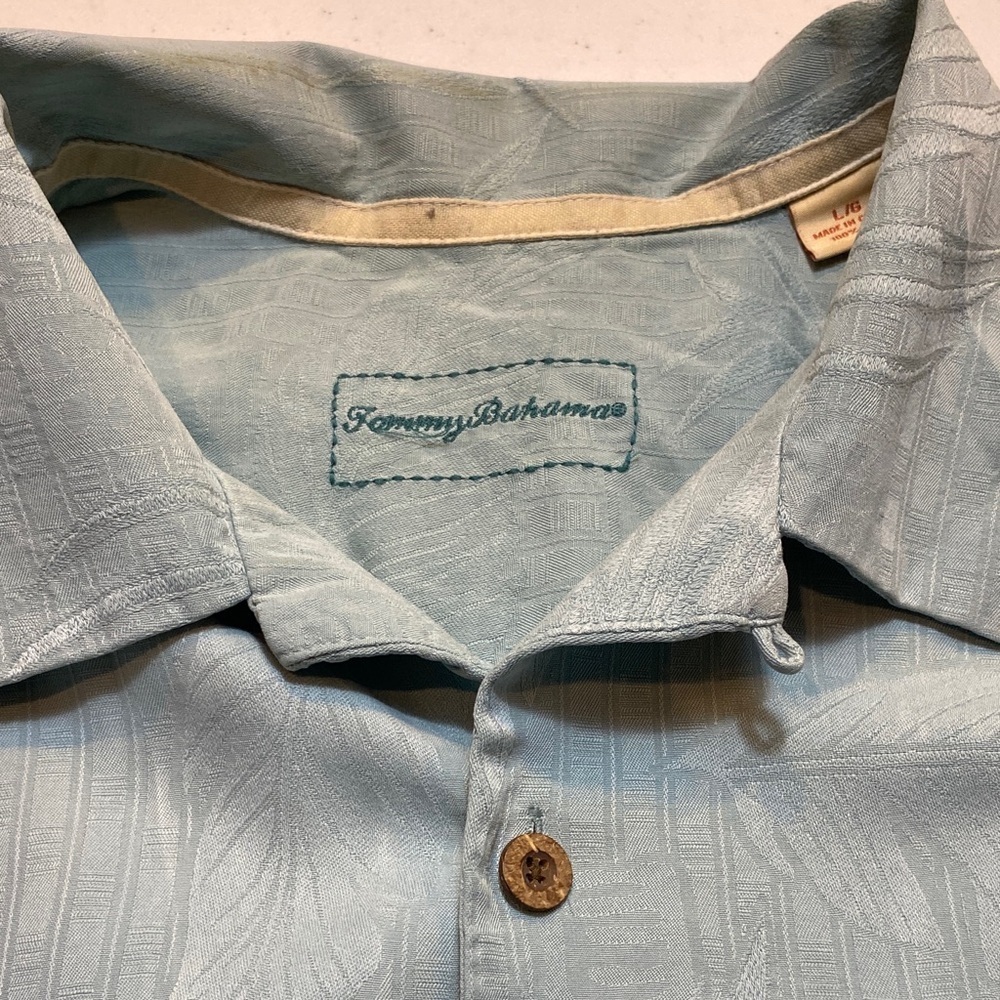 Tommy Bahama light green Casual Shirt Silk  Size L
